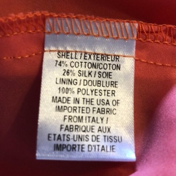 Milly of New York Orange and Beige Spaghetti Strap Waisted Fit and Flair Dress - Picture 12 of 13